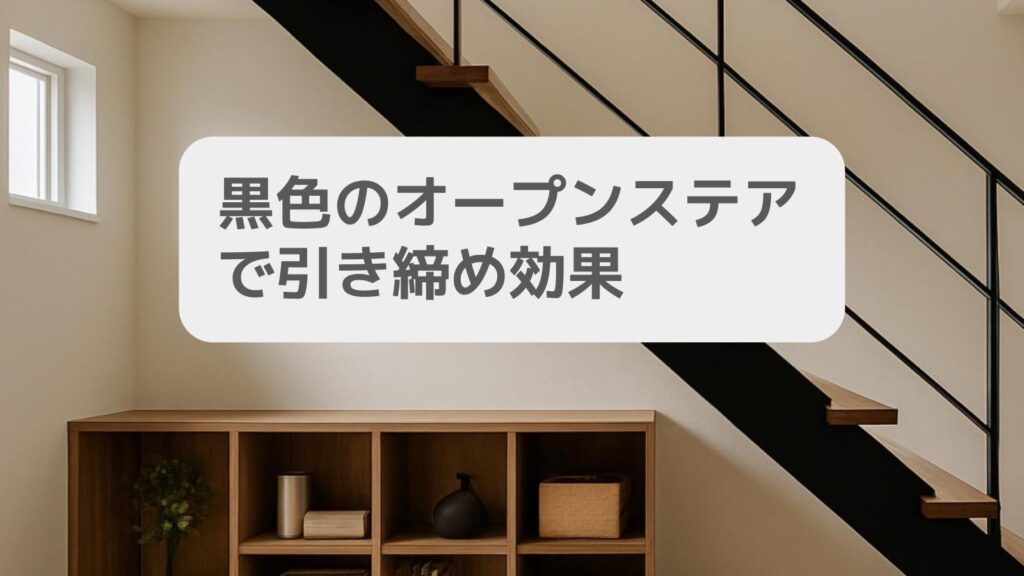 黒色のオープンステアで引き締め効果