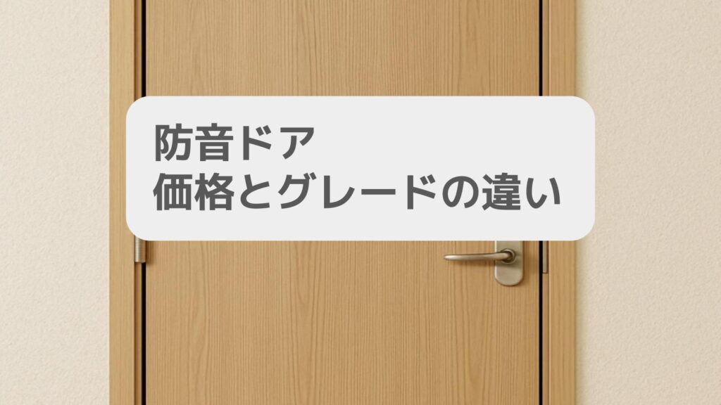 防音ドア 価格とグレードの違い