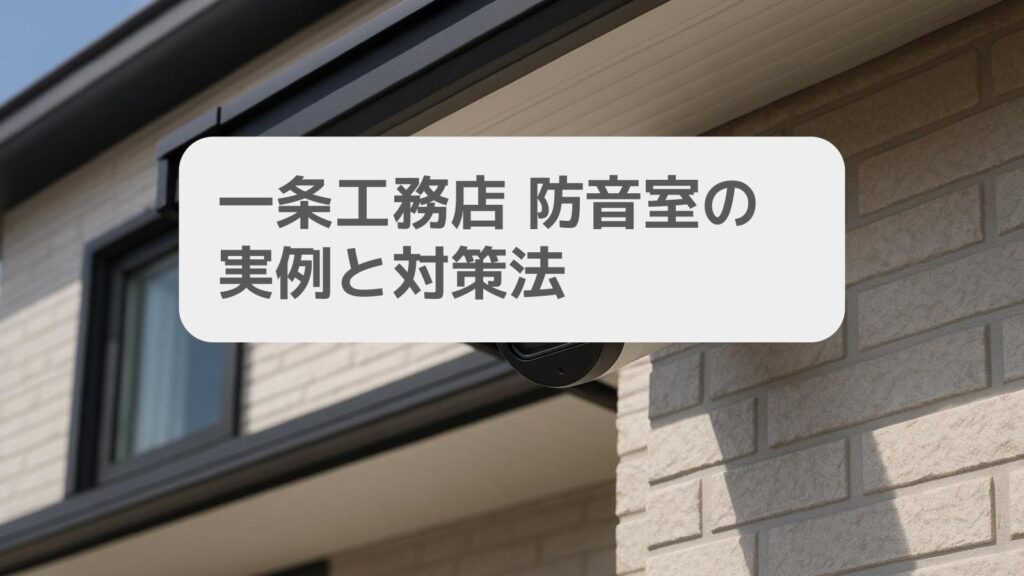一条工務店 防音室の実例と対策法