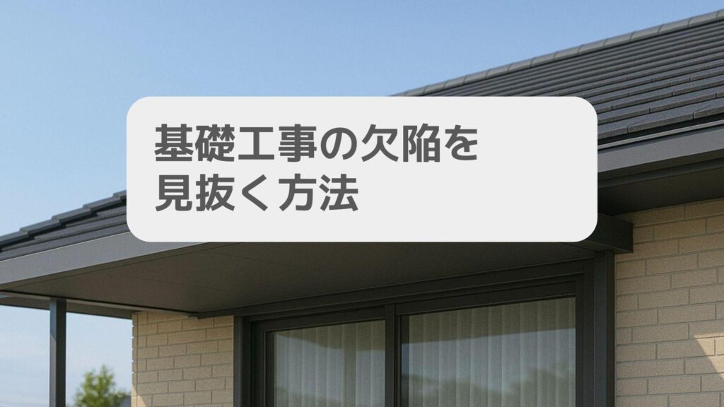 基礎工事の欠陥を見抜く方法