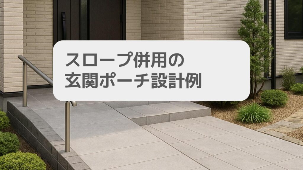 スロープ併用の玄関ポーチ設計例