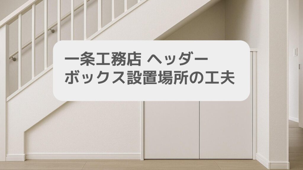 一条工務店 ヘッダーボックス設置場所の工夫