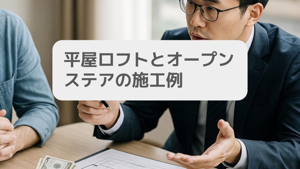 平屋ロフトとオープンステアの施工例
