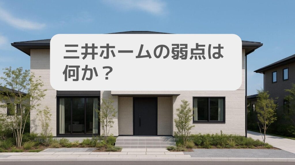 三井ホームの弱点は何か?