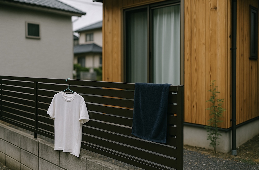隣の家がフェンスにものをかける悩み