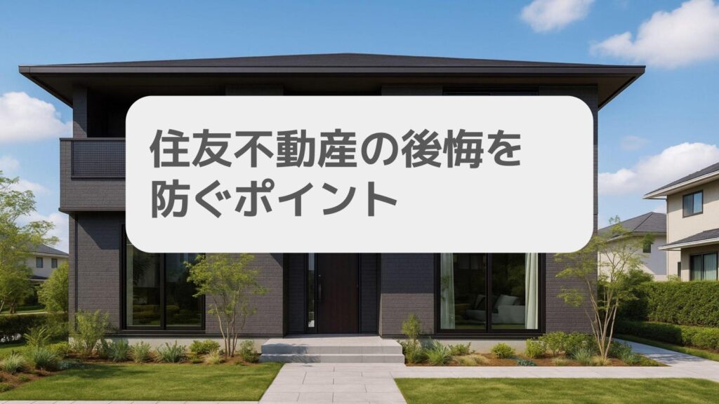 住友不動産の後悔を防ぐポイント